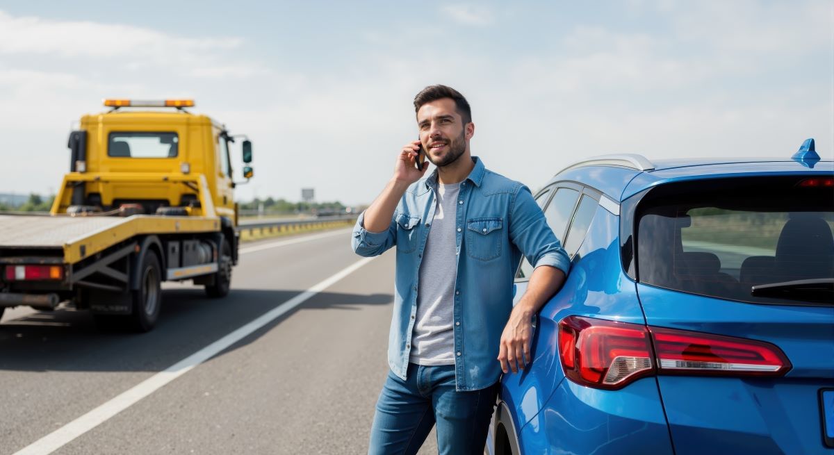 man calling on the side of the road wondering 2026 auto insurance rule changes every driver need to know