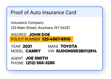 car insurance card
